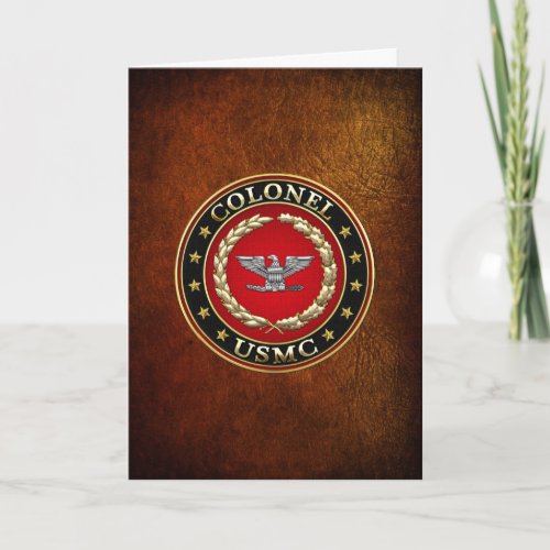 US Marines Colonel USMC Col 3D Card