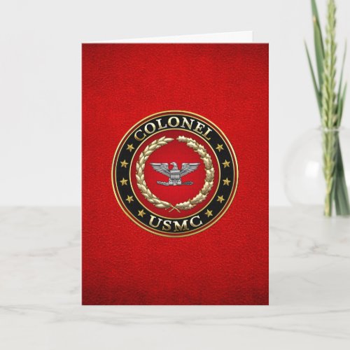 US Marines Colonel USMC Col 3D Card