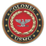 U.S. Marines: Colonel (USMC Col) [3D] Classic Round Sticker