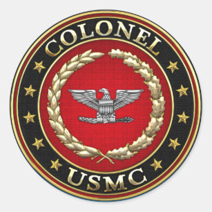 U.S. Marines: Colonel (USMC Col) [3D] Classic Round Sticker