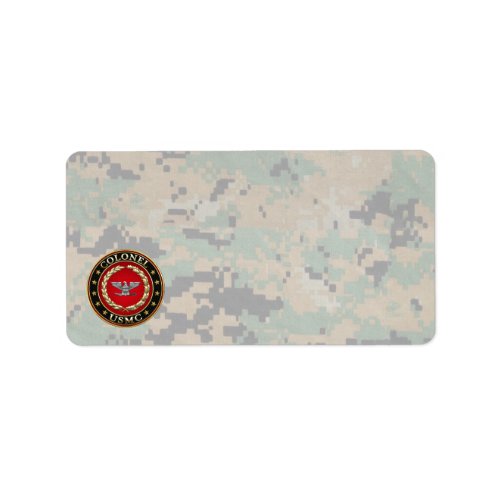 US Marines Colonel USMC Col 3D Label