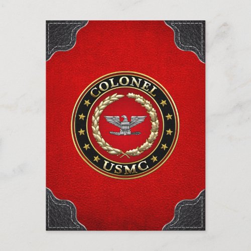 US Marines Colonel USMC Col 3D Postcard