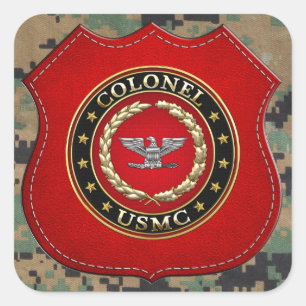 U.S. Marines: Colonel (USMC Col) [3D] Square Sticker