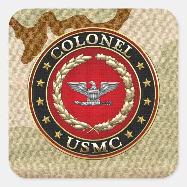 U.S. Marines: Colonel (USMC Col) [3D] Square Sticker (Front)