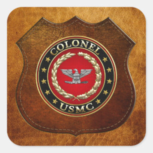 U.S. Marines: Colonel (USMC Col) [3D] Square Sticker