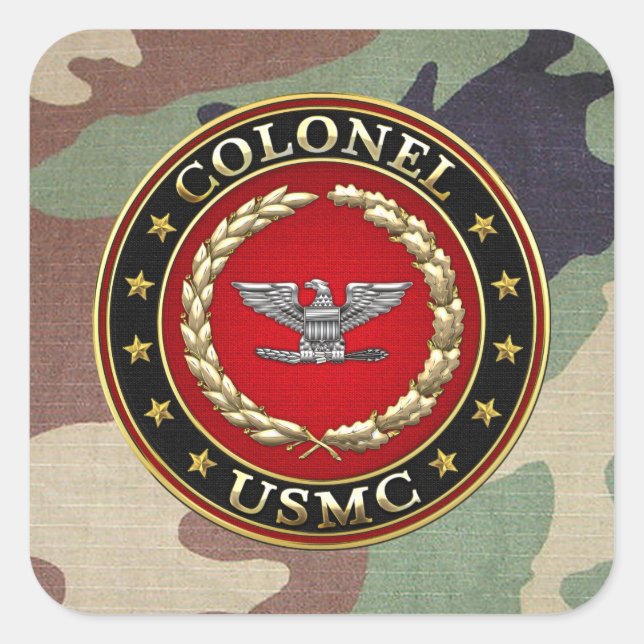 U.S. Marines: Colonel (USMC Col) [3D] Square Sticker (Front)