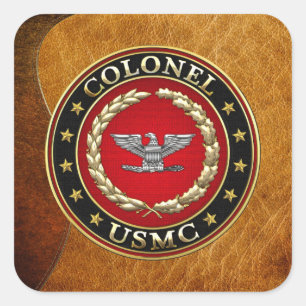 U.S. Marines: Colonel (USMC Col) [3D] Square Sticker