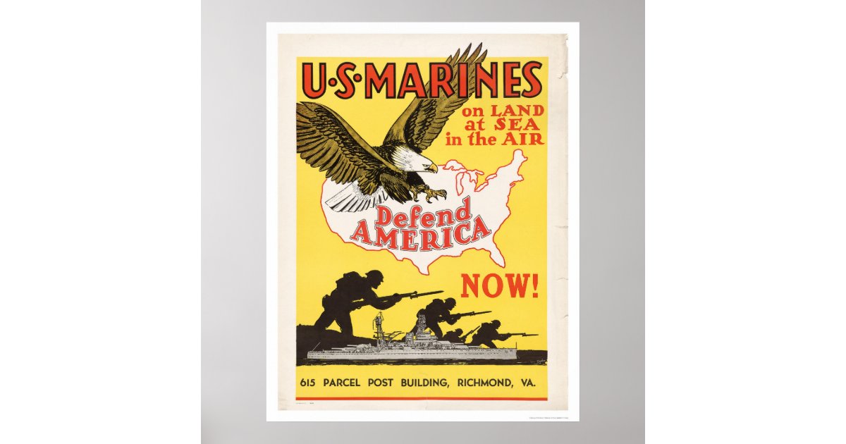 U.S. Marines Defend America Poster | Zazzle