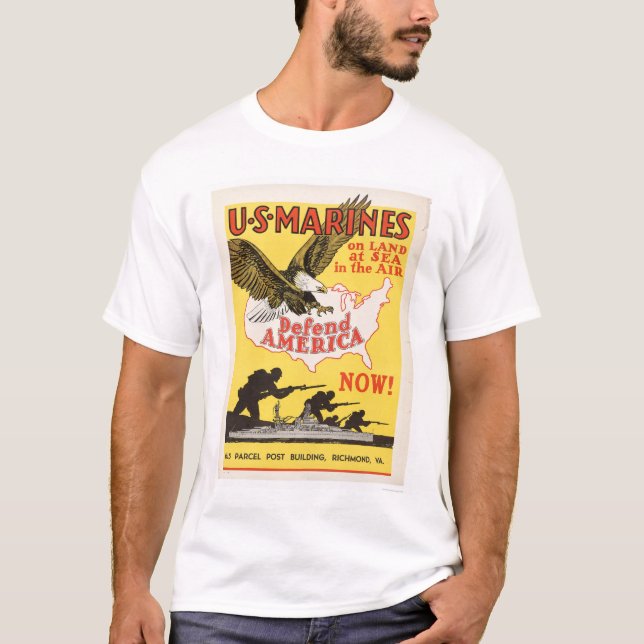 U.S. Marines Defend America T-Shirt (Front)