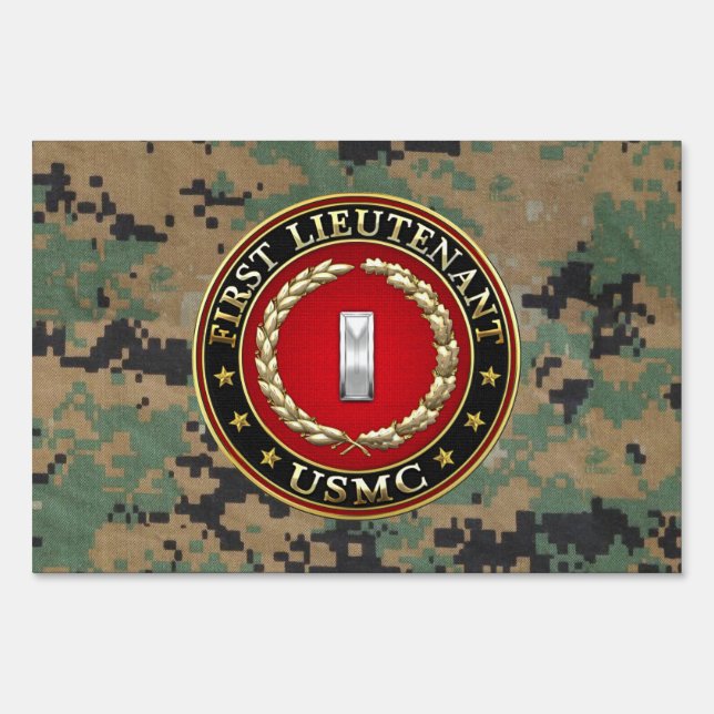 U.S. Marines: First Lieutenant (USMC 1stLt) [3D] Yard Sign (Front)