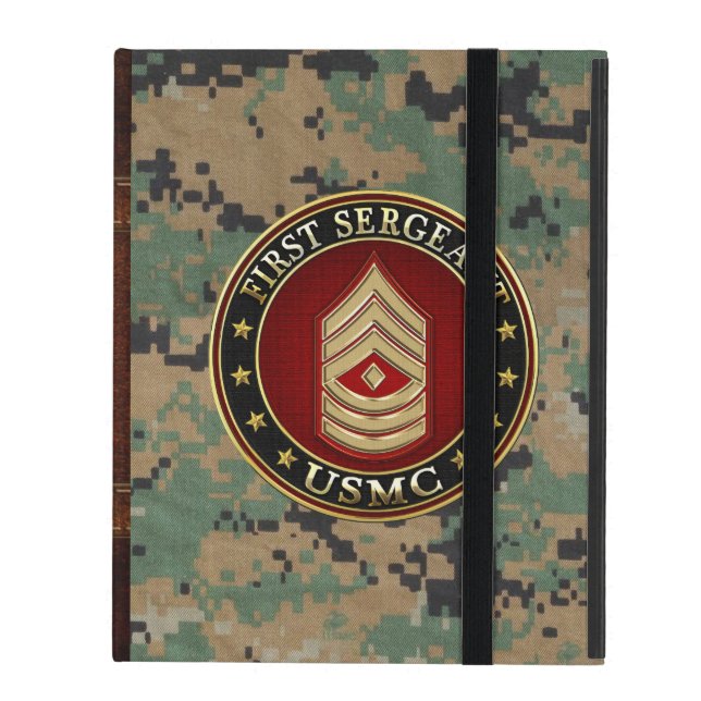 U.S. Marines: First Sergeant (USMC 1stSgt) [3D] iPad Cover (Front Closed)