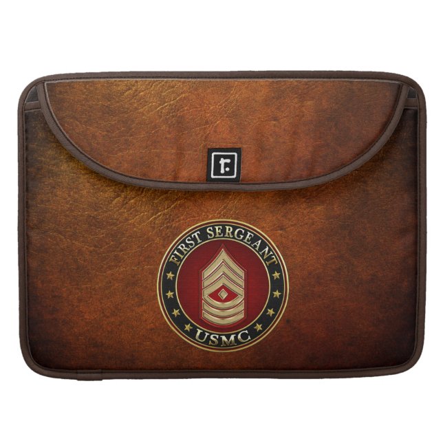 U.S. Marines: First Sergeant (USMC 1stSgt) [3D] MacBook Pro Sleeve (Front Closed)