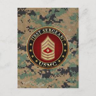 U.S. Marines: First Sergeant (USMC 1stSgt) [3D] Postcard