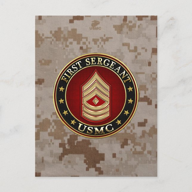 U.S. Marines: First Sergeant (USMC 1stSgt) [3D] Postcard (Front)