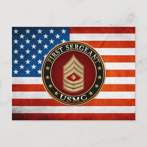US Marines First Sergeant USMC 1stSgt 3D Postcard
