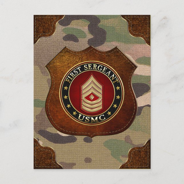 U.S. Marines: First Sergeant (USMC 1stSgt) [3D] Postcard (Front)
