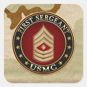U.S. Marines: First Sergeant (USMC 1stSgt) [3D] Square Sticker