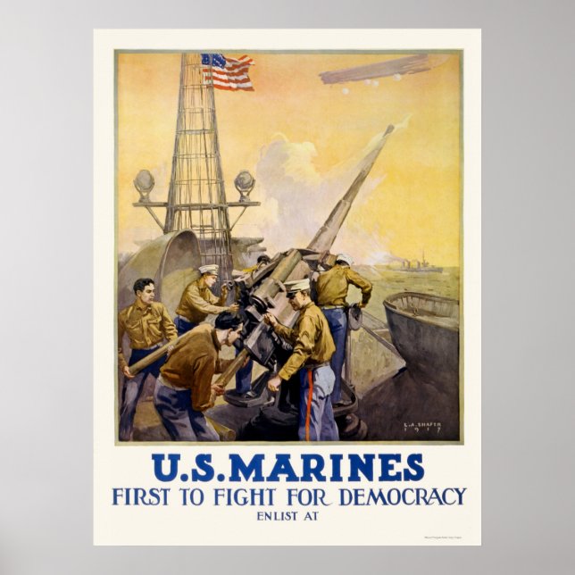 U.S. Marines - First to Fight for Democracy Poster (Front)