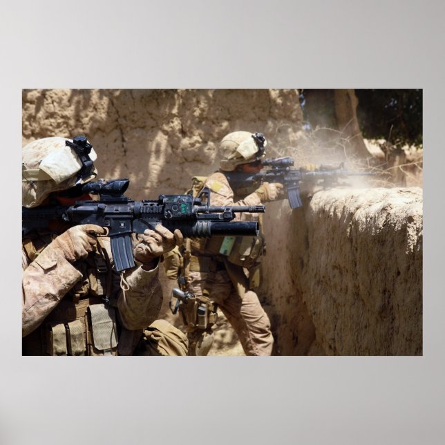 U.S. Marines in Helmand Province of Afghanistan Poster (Front)