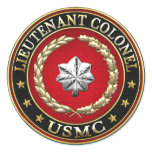 U.S. Marines: Lieutenant Colonel (USMC LtCol) [3D] Classic Round Sticker