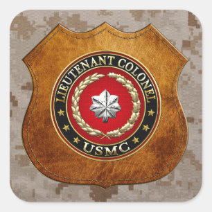 U.S. Marines: Lieutenant Colonel (USMC LtCol) [3D] Square Sticker