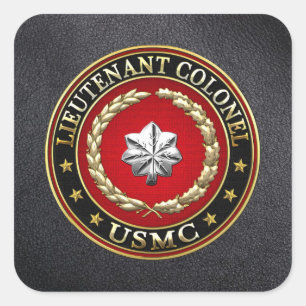 U.S. Marines: Lieutenant Colonel (USMC LtCol) [3D] Square Sticker