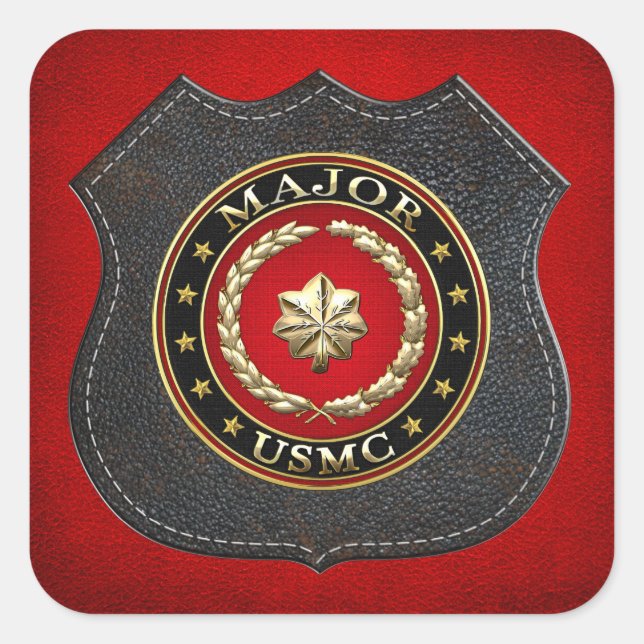 U.S. Marines: Major (USMC Maj) [3D] Square Sticker (Front)