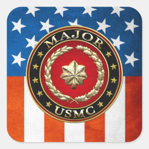 U.S. Marines: Major (USMC Maj) [3D] Square Sticker