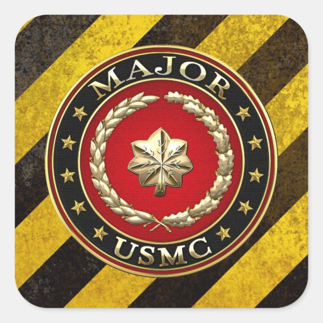 U.S. Marines: Major (USMC Maj) [3D] Square Sticker (Front)