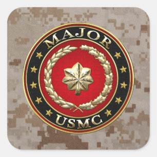 U.S. Marines: Major (USMC Maj) [3D] Square Sticker