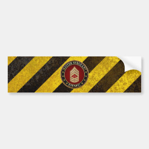 U.S. Marines: Master Sergeant (USMC MSgt) [3D] Bumper Sticker