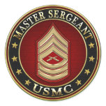 U.S. Marines: Master Sergeant (USMC MSgt) [3D] Classic Round Sticker