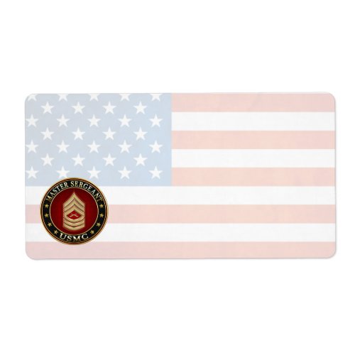 US Marines Master Sergeant USMC MSgt 3D Label