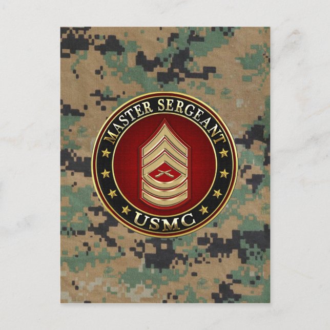 U.S. Marines: Master Sergeant (USMC MSgt) [3D] Postcard (Front)