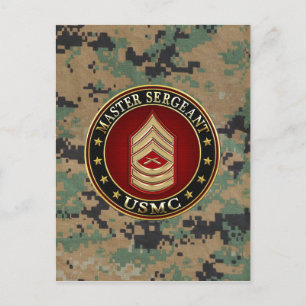 U.S. Marines: Master Sergeant (USMC MSgt) [3D] Postcard