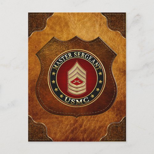 US Marines Master Sergeant USMC MSgt 3D Postcard