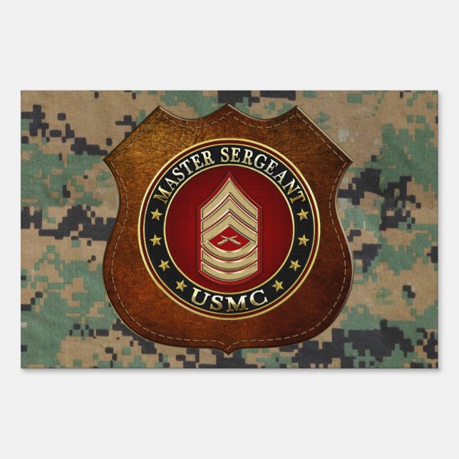 U.S. Marines: Master Sergeant (USMC MSgt) [3D] Sign (Front)