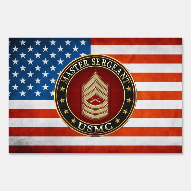 U.S. Marines: Master Sergeant (USMC MSgt) [3D] Sign (Front)