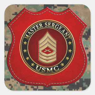 U.S. Marines: Master Sergeant (USMC MSgt) [3D] Square Sticker