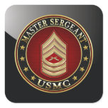 U.S. Marines: Master Sergeant (USMC MSgt) [3D] Square Sticker