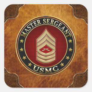 U.S. Marines: Master Sergeant (USMC MSgt) [3D] Square Sticker