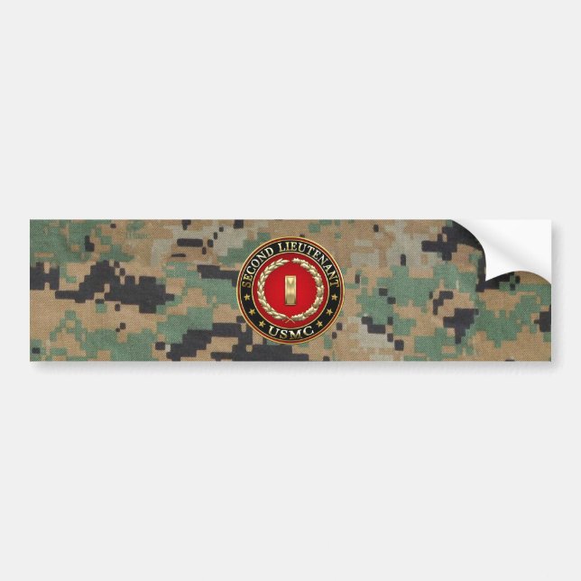 U.S. Marines: Second Lieutenant (USMC 2ndLt) [3D] Bumper Sticker (Front)