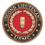U.S. Marines: Second Lieutenant (USMC 2ndLt) [3D] Classic Round Sticker