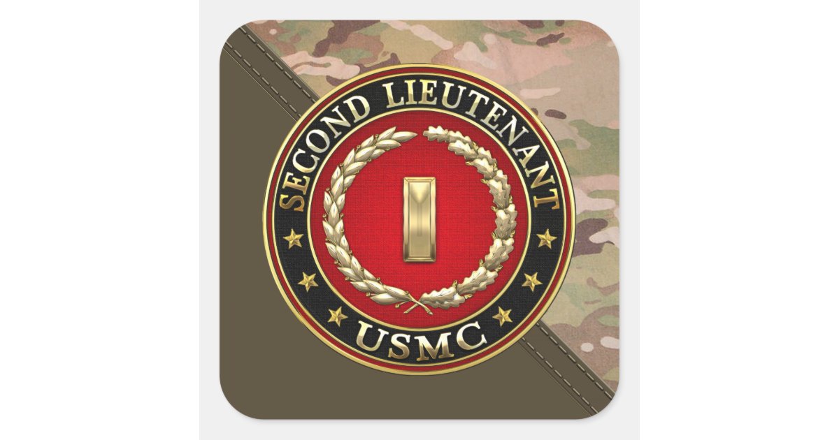 U.S. Marines: Second Lieutenant (USMC 2ndLt) [3D] Square Sticker | Zazzle