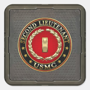 U.S. Marines: Second Lieutenant (USMC 2ndLt) [3D] Square Sticker