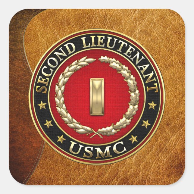 U.S. Marines: Second Lieutenant (USMC 2ndLt) [3D] Square Sticker (Front)