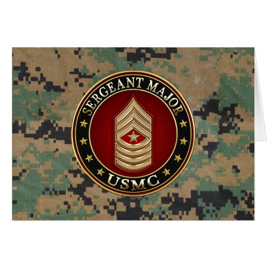 U.S. Marines: Sergeant Major (USMC SgtMaj) [3D] Cards (Front Horizontal)