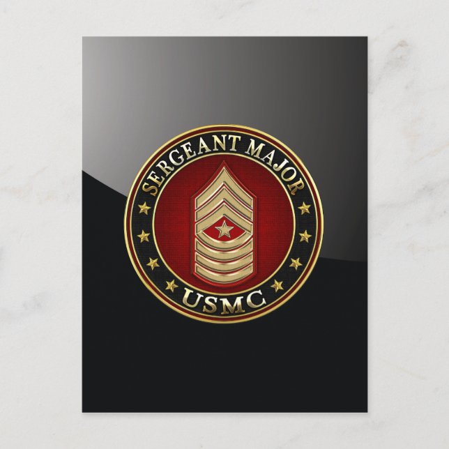 U.S. Marines: Sergeant Major (USMC SgtMaj) [3D] Postcard (Front)
