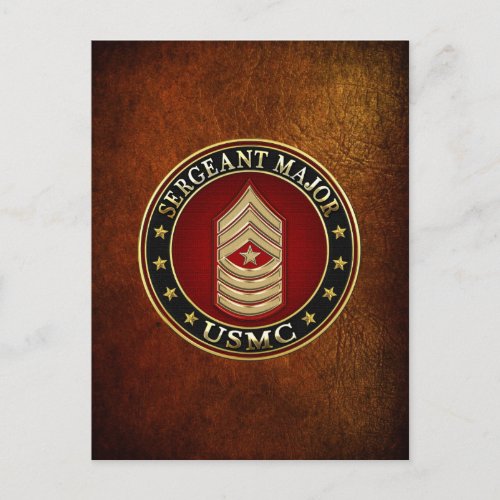 US Marines Sergeant Major USMC SgtMaj 3D Postcard