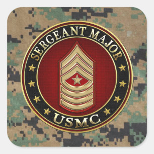 U.S. Marines: Sergeant Major (USMC SgtMaj) [3D] Square Sticker